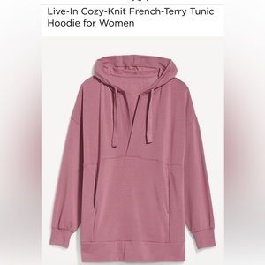 Old Navy Live-In Cozy-Knit French-Terry Tunic Hoodie
Rosebloom 
Size XL Tall XLT